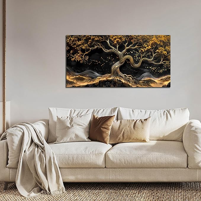 gold tree art wall