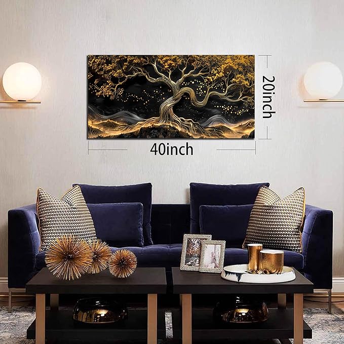 gold tree art wall