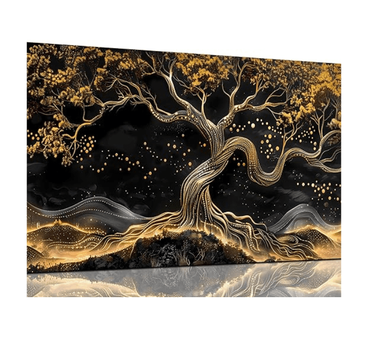 gold tree art wall