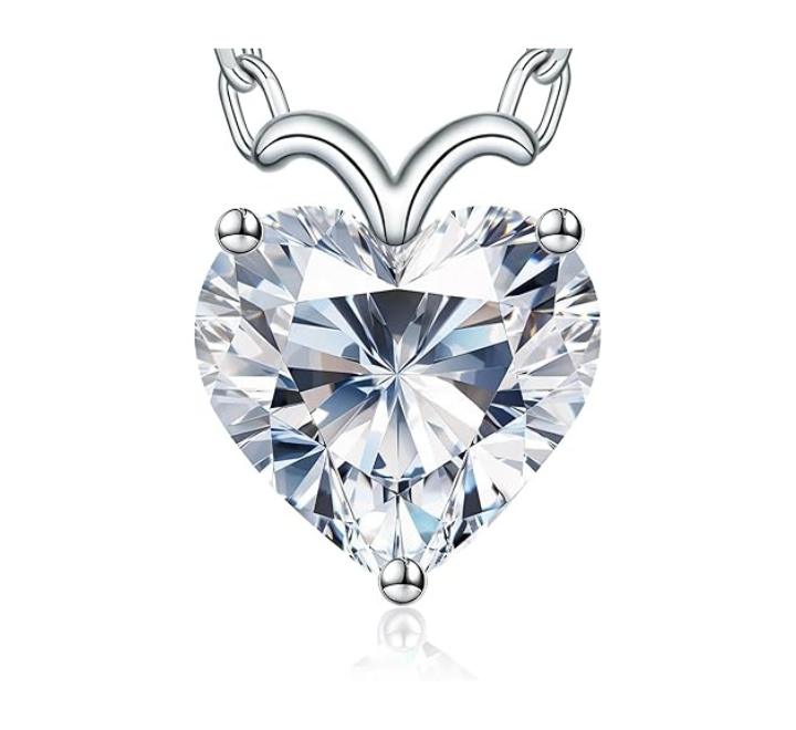 ForeverLove Moissanite Heart Necklace – A Sparkling Gift for Her 2025